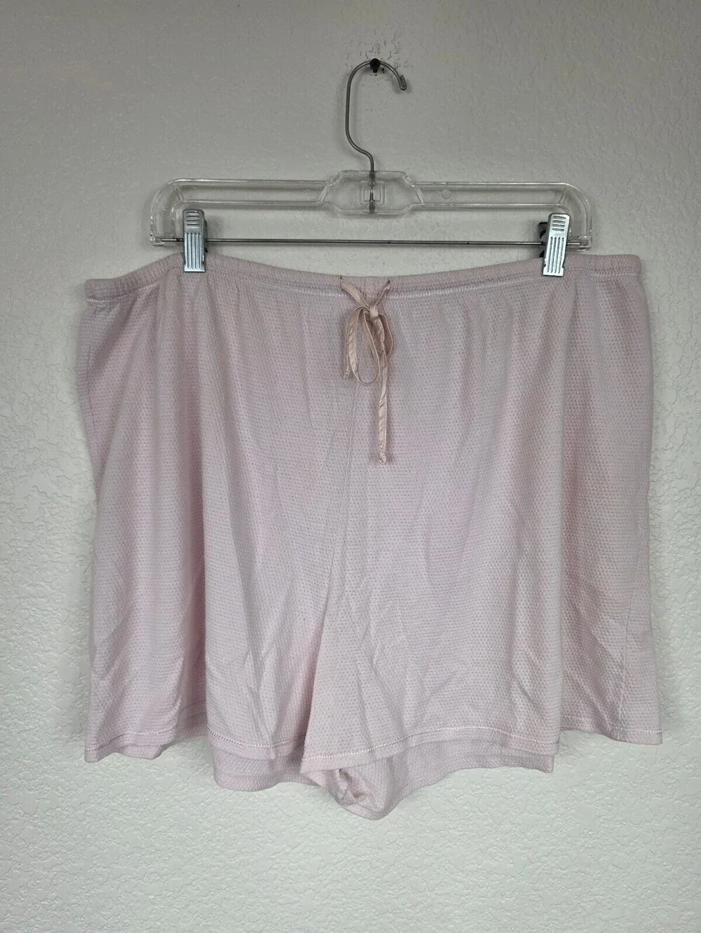 Light Pink 1X Lounge Shorts with Drawstring Waist